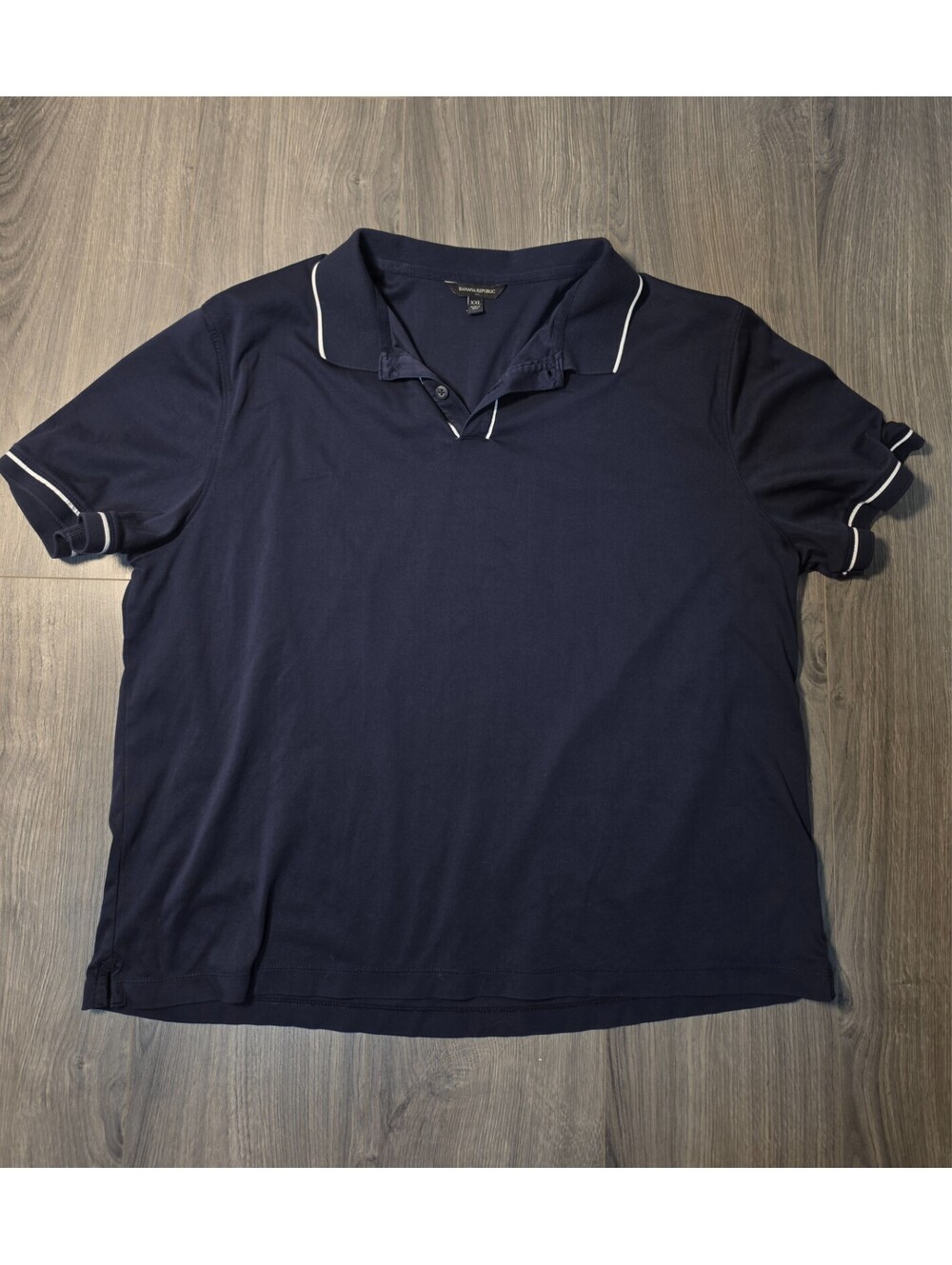Banana Republic Blue Short Sleeve Collared Casual Polo Shirt Mens XXL